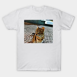 Lovely Adorable Painting Street Cat T-Shirt